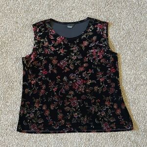 velvet floral vintage tank top